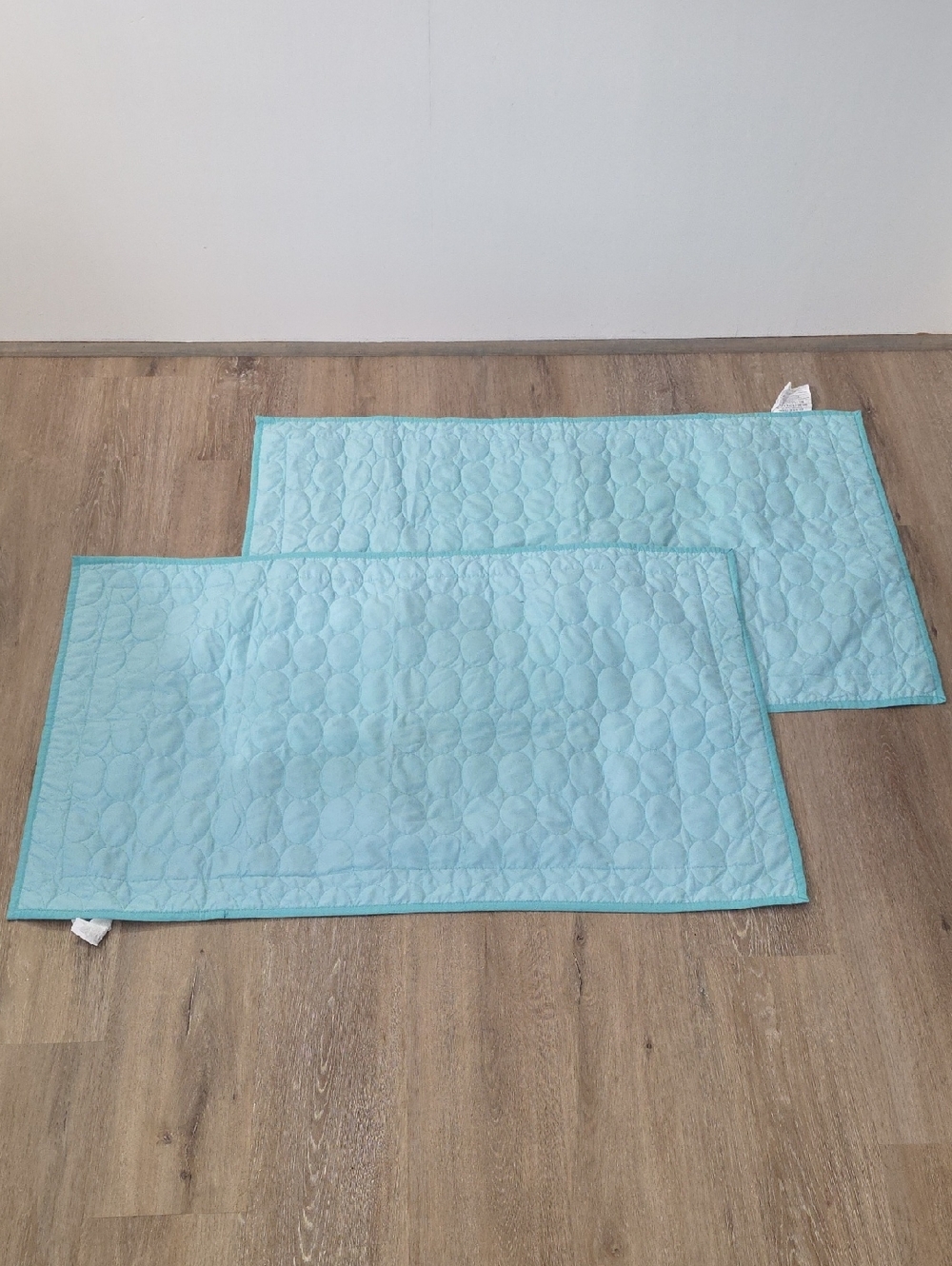 Room Essentials Light Blue Teal Quilted King Size Rectangular Pillow Shams Set